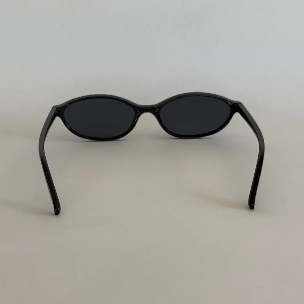 Y2K Black Cat Eye Sunglasses Black Lens Unisex Retro Streetwear UVA UVB